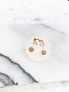 Cubic Zirconia Halo Stud Earrings
