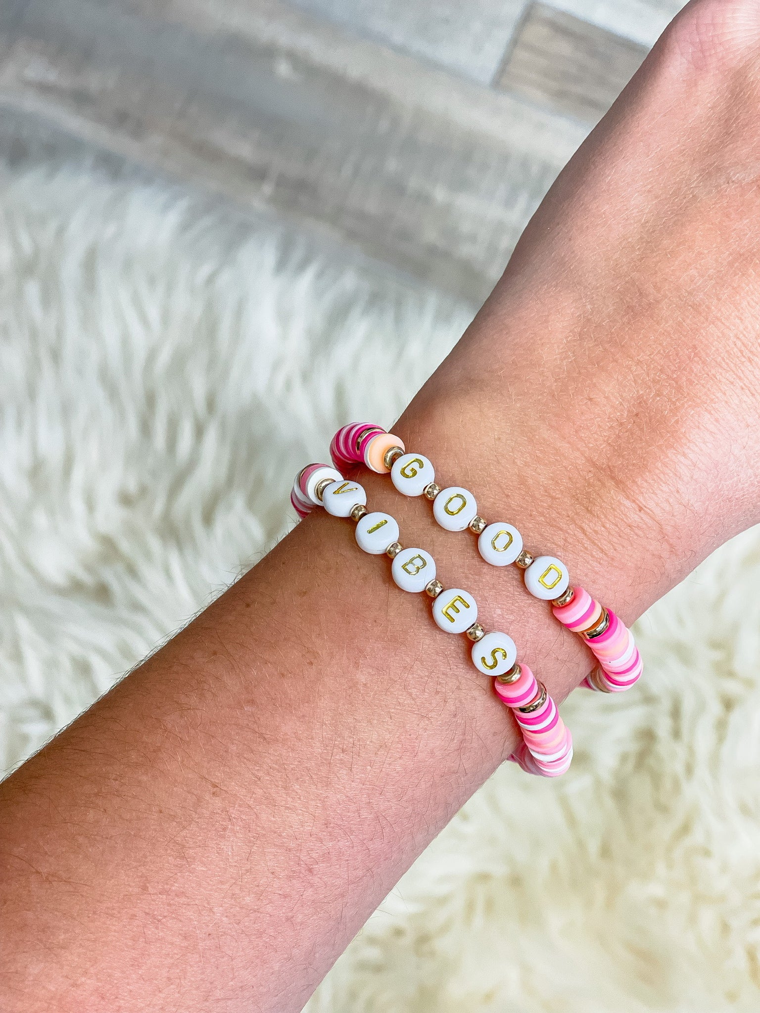 'Good Vibes' Stretch Bracelet Set