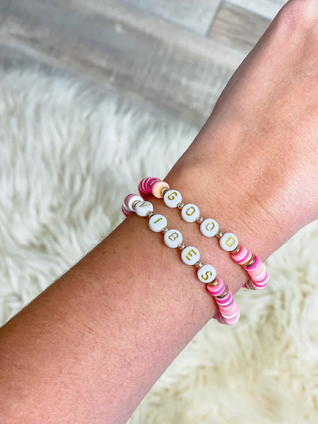 'Good Vibes' Stretch Bracelet Set