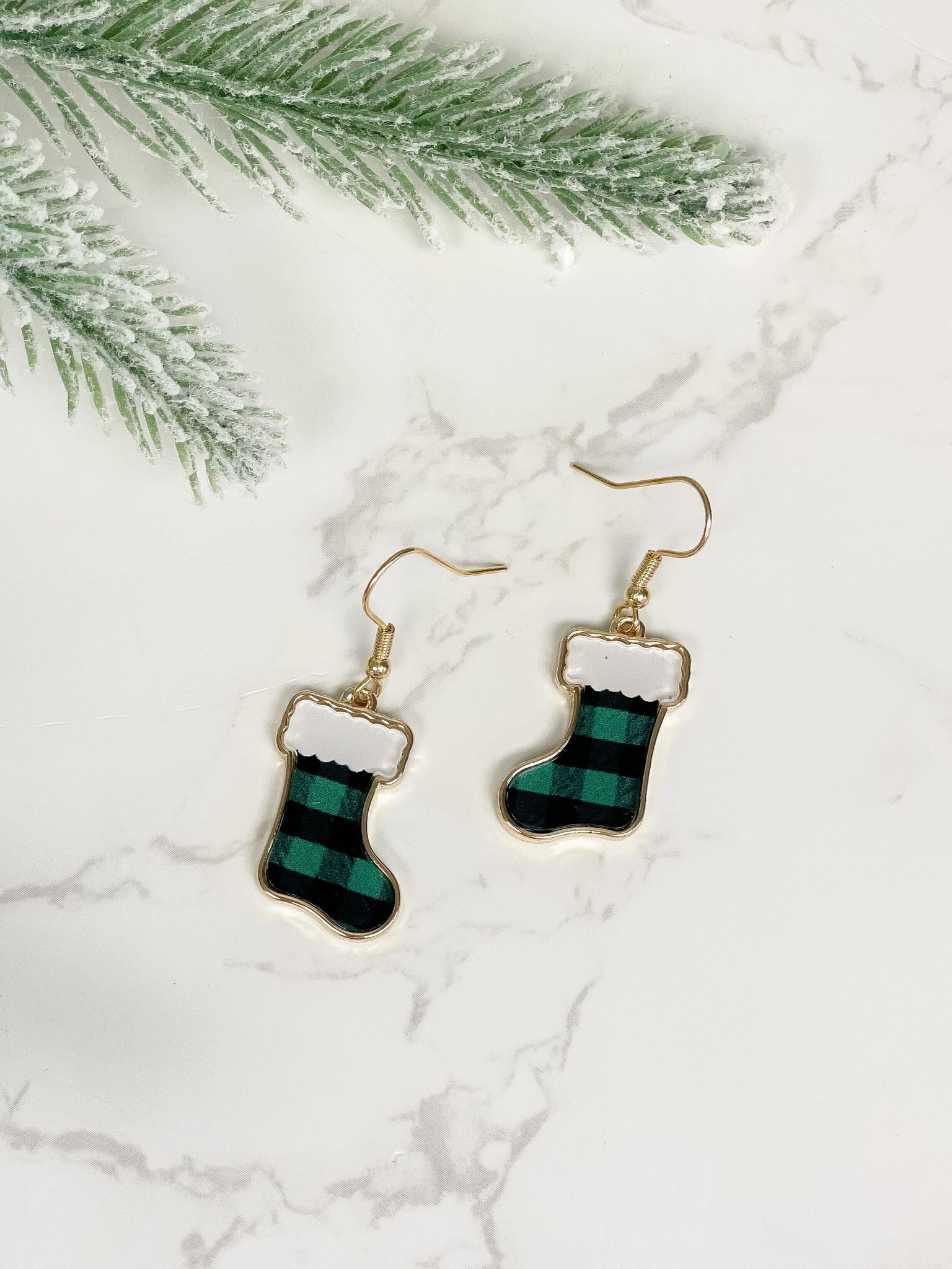 Printed Stocking Dangle Earrings