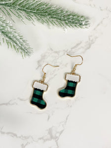 Printed Stocking Dangle Earrings