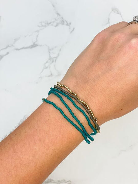 Petite Glass Bead Stretch Bracelet Sets