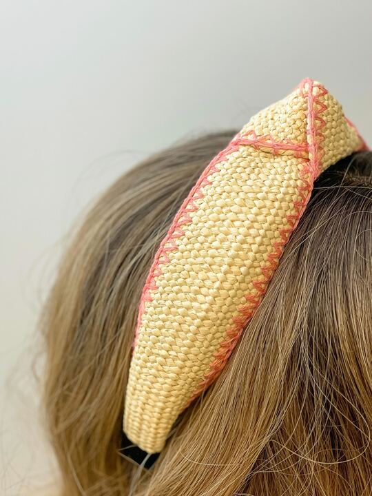 Stitched Raffia Knotted Headbands