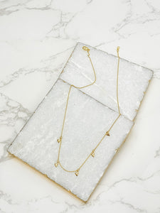 Gold Dipped Gold Heart Station Necklace