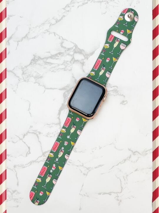 Holiday Cocktail Printed Silicone Smart Watch Band