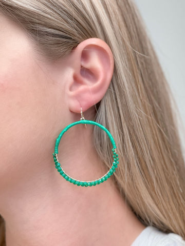 Skinny Open Beaded Dangle Earrings