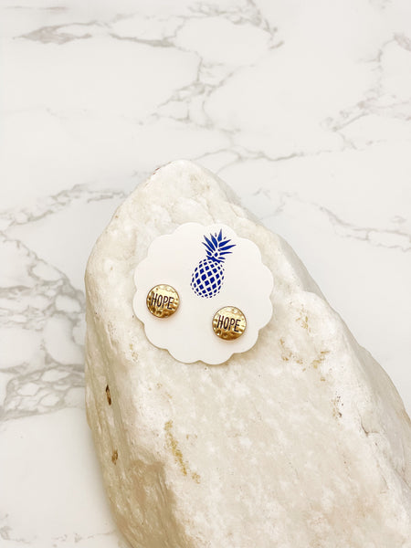 'Hope' Sentiment Stud Earrings