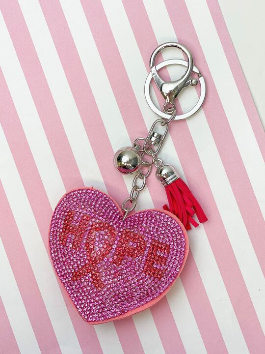 Glitzy Rhinestone Heart 'Hope' Key Chain