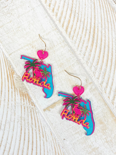 State Icon Dangle Earrings