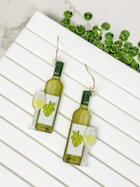 Wine Bottle Dangle Earrings