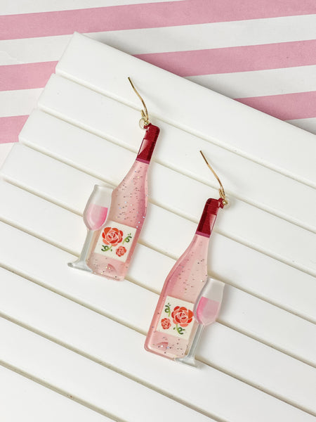 Wine Bottle Dangle Earrings