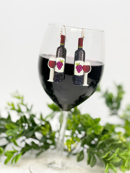 Wine Bottle Dangle Earrings