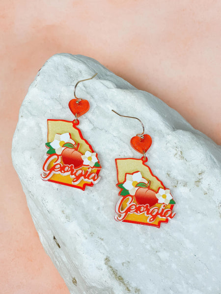 State Icon Dangle Earrings