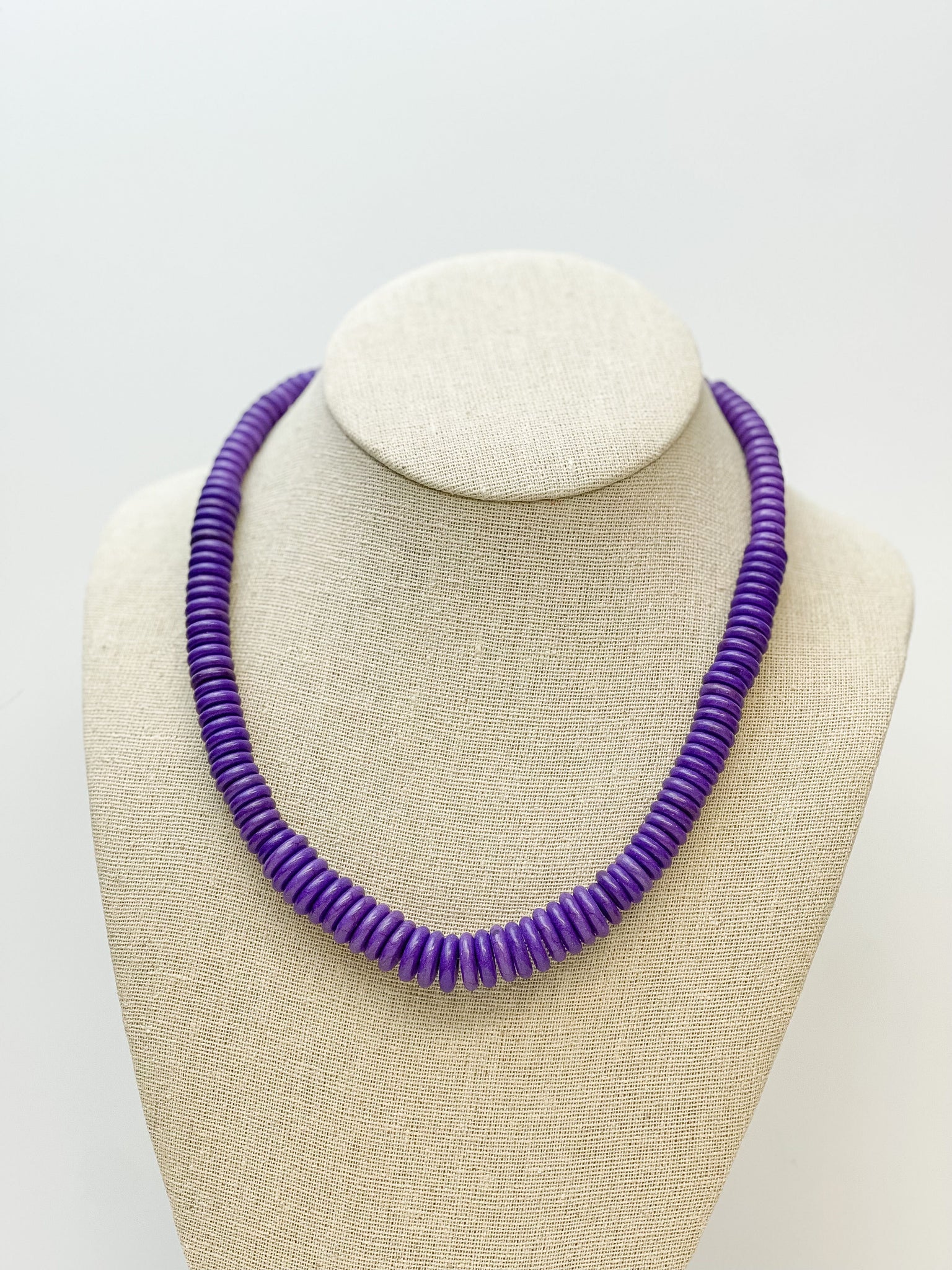 Western Purple Stone Disc Necklace