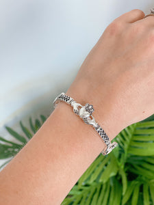 Claddagh Silver Stretch Bangle