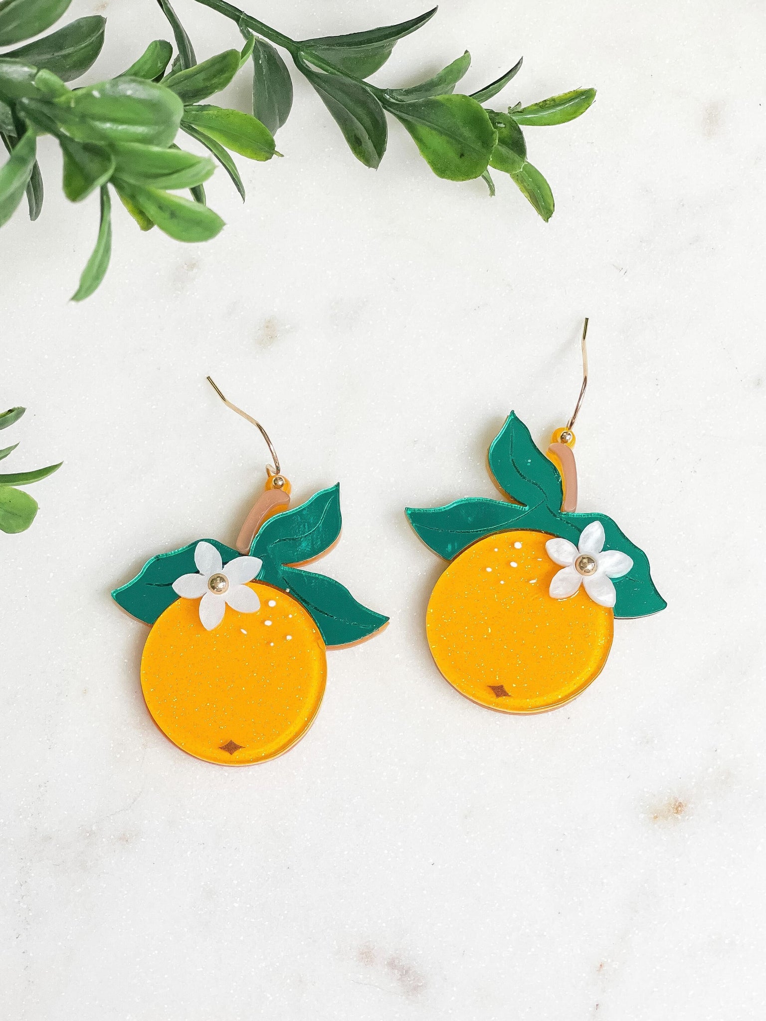 Springtime Orange Dangle Earrings