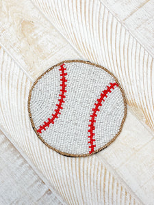 Baseball Seed Bead Coaster - Set of 4