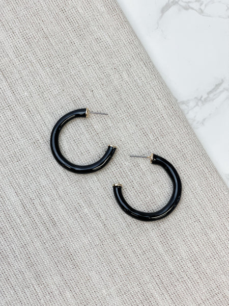 Color Pop Enamel Hoop Earrings