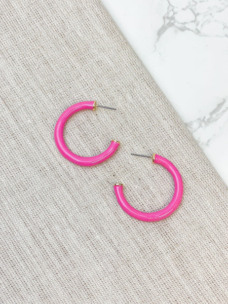 Color Pop Enamel Hoop Earrings
