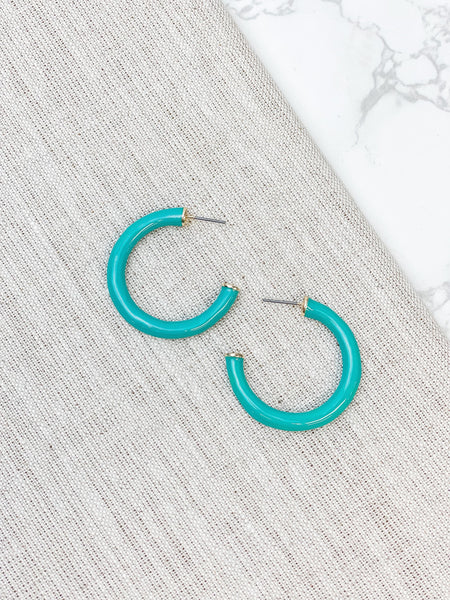 Color Pop Enamel Hoop Earrings