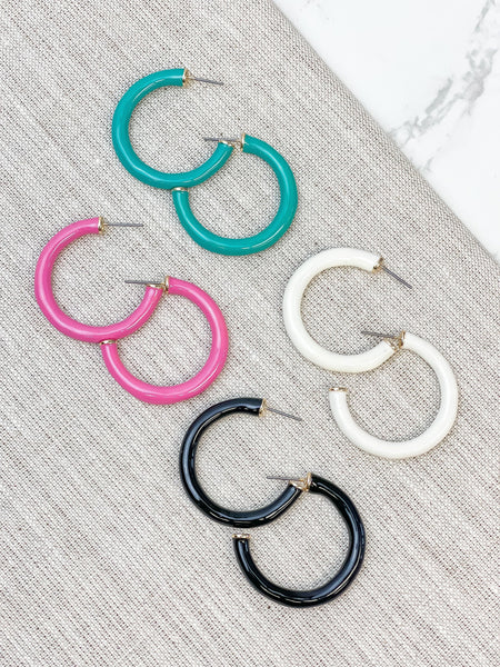 Color Pop Enamel Hoop Earrings