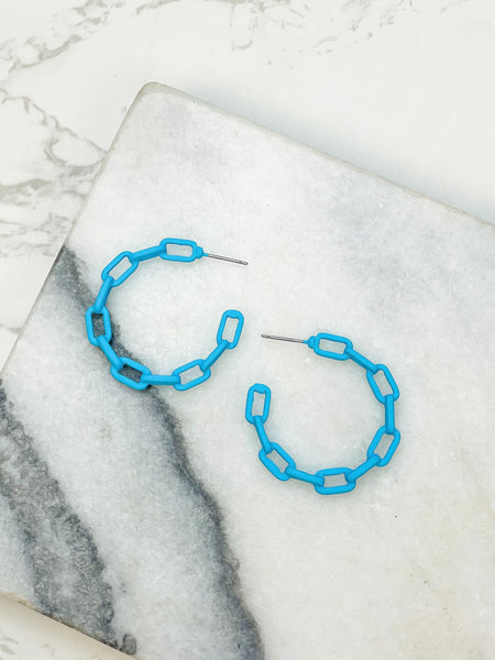 Neon Chainlink Hoop Earrings