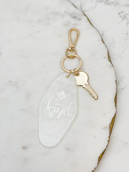 'Bee Kind' Retro Motel Keychains