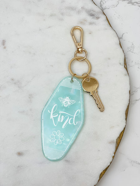 'Bee Kind' Retro Motel Keychains