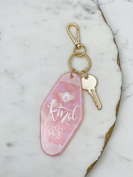 'Bee Kind' Retro Motel Keychains