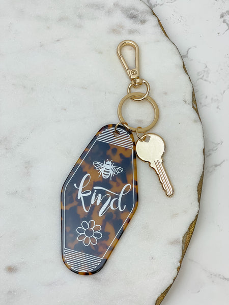 'Bee Kind' Retro Motel Keychains
