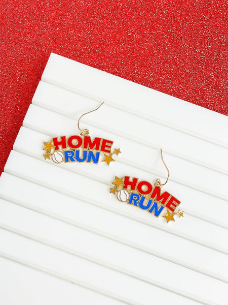 'Home Run' Baseball Dangle Earrings