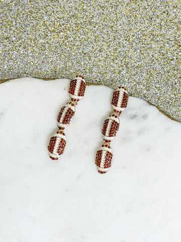 Sporty Rhinestone Trio Dangle Earrings