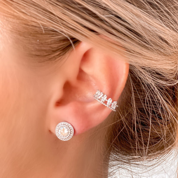 Cubic Zirconia Baguette Ear Cuffs