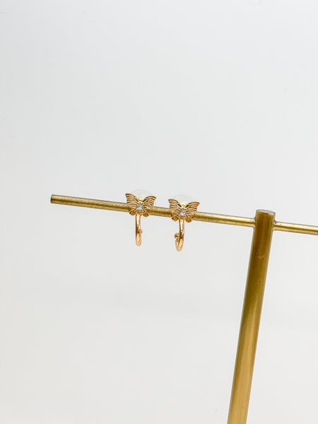 Dainty Butterfly Huggie Earrings