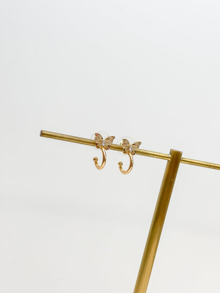 Dainty Butterfly Huggie Earrings