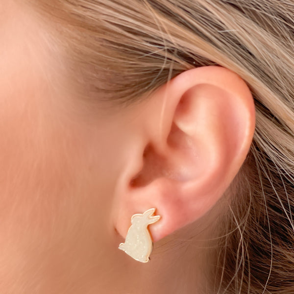 Druzy Bunny Stud Earrings