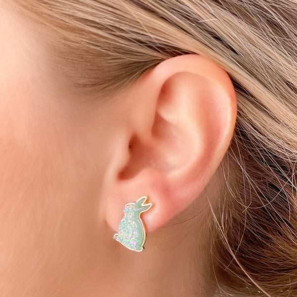 Druzy Bunny Stud Earrings