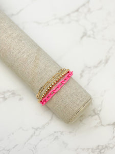 Gold Link & Chunky Chain Adjustable Layer Bracelets