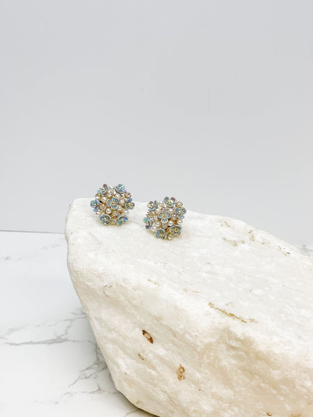 Pearl & Flower Cluster Post Earrings