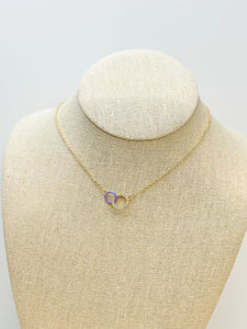 Hoop & Stone Linked Pendant Necklace