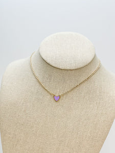 Glitzy Chain Heart Necklaces