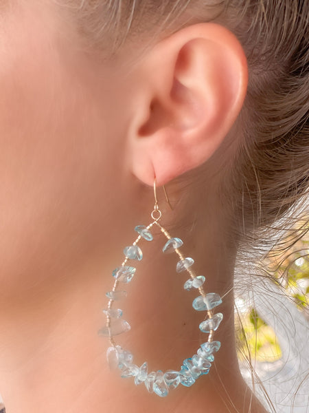 Oval Chip Beaded Earrings
