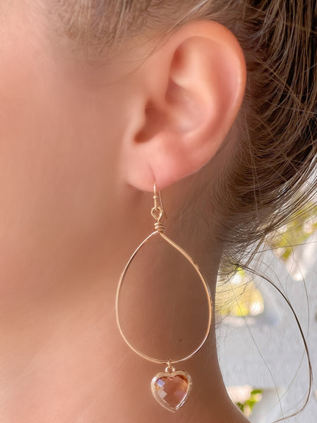 Heart Dangle Drop Earrings