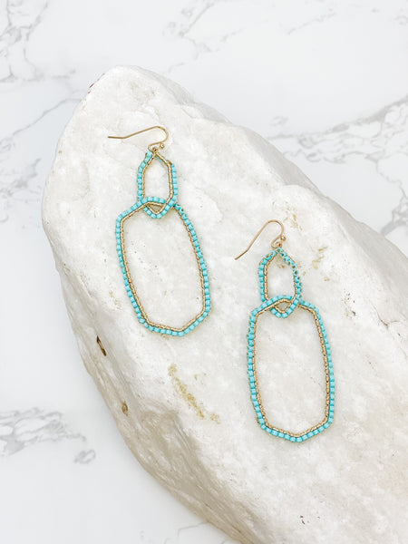 Seed Bead Link Drop Earrings