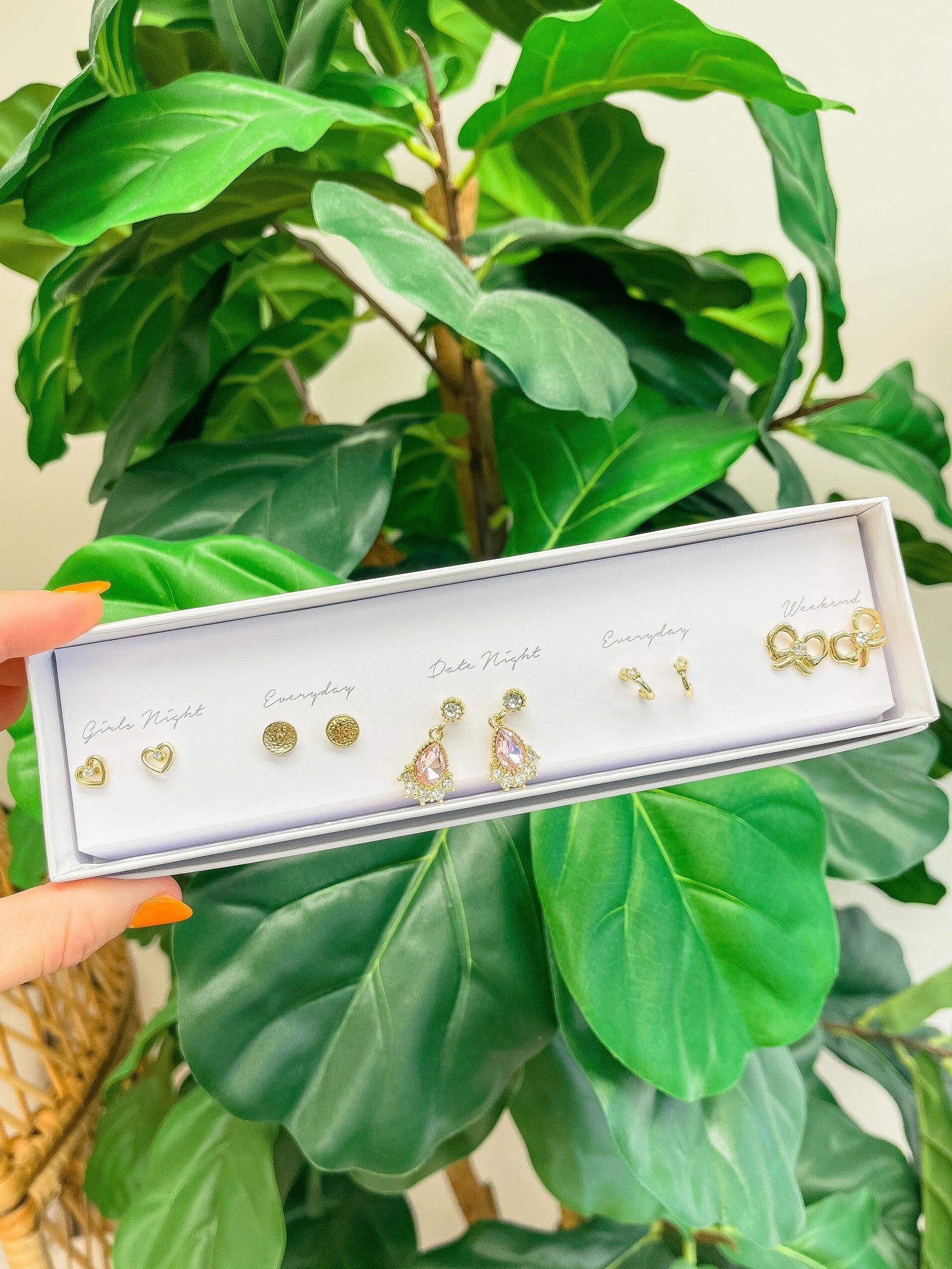 Every Occasion Box Earring Set - Pink