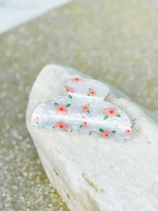 Pearly Floral Claw Clips