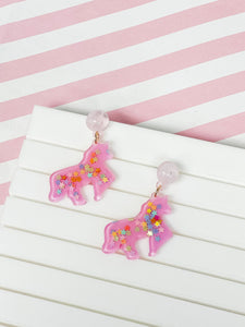 Star Confetti Unicorn Dangle Earrings