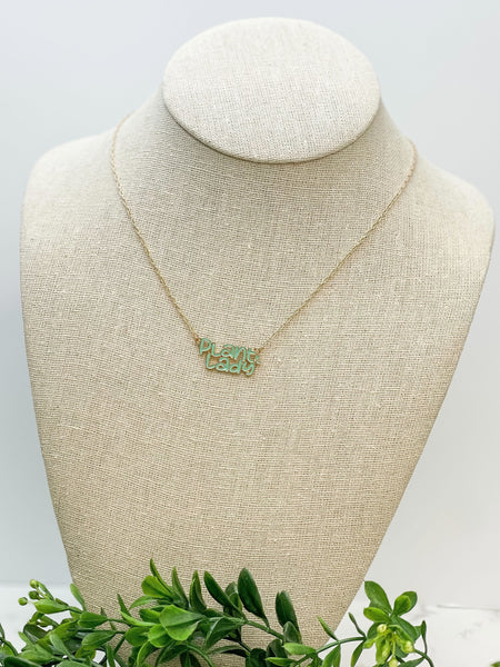 'Plant Lady' Enamel Pendant Necklace