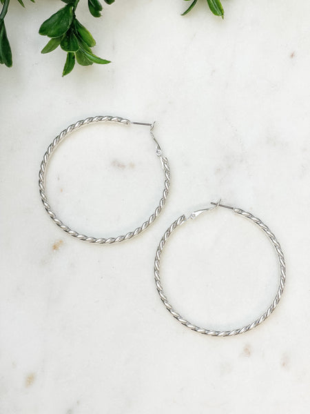 Wave Metal Hoop Earrings