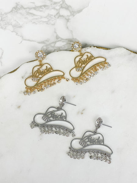 Cowgirl Bride Crystal Dangle Earrings
